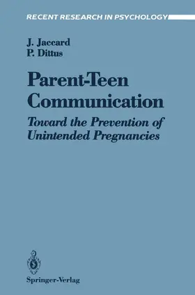 Dittus / Jaccard |  Parent-Teen Communication | Buch |  Sack Fachmedien