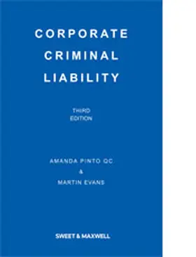 Pinto / Evans |  Corporate Criminal Liability | Buch |  Sack Fachmedien