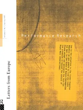 Allsopp / Gough / MacDonald | Performance Research: Letters from Europe | Buch | 978-0-415-16178-7 | sack.de