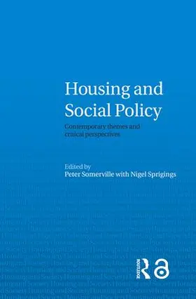Somerville / Sprigings |  Housing and Social Policy | Buch |  Sack Fachmedien
