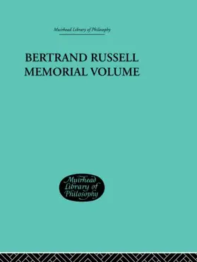 Roberts |  Bertrand Russell Memorial Volume | Buch |  Sack Fachmedien