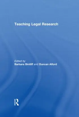 Bintliff / Alford |  Teaching Legal Research | Buch |  Sack Fachmedien