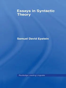 Epstein |  Essays in Syntactic Theory | Buch |  Sack Fachmedien