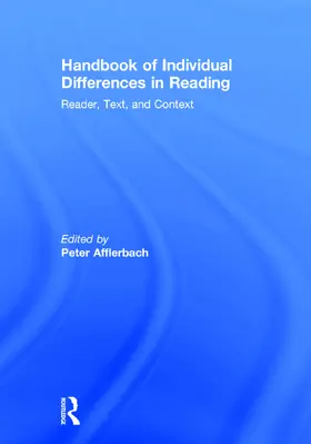 Afflerbach |  Handbook of Individual Differences in Reading | Buch |  Sack Fachmedien