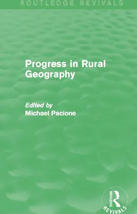 Pacione |  Progress in Rural Geography (Routledge Revivals) | Buch |  Sack Fachmedien