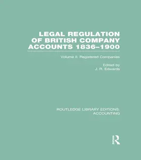 Edwards |  Legal Regulation of British Company Accounts 1836-1900 (RLE Accounting) | Buch |  Sack Fachmedien
