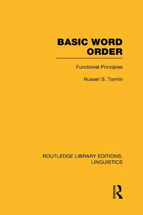 Tomlin |  Basic Word Order (RLE Linguistics B | Buch |  Sack Fachmedien