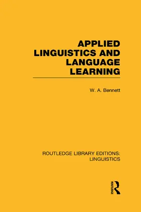Bennett |  Applied Linguistics and Language Learning | Buch |  Sack Fachmedien