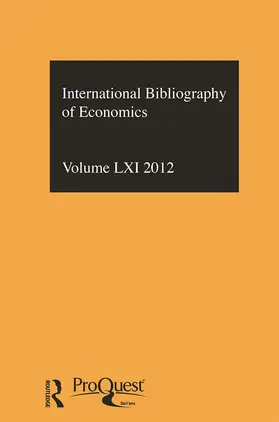  IBSS: Economics: 2012 Vol.61 | Buch |  Sack Fachmedien