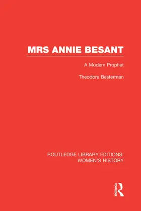 Besterman |  Mrs Annie Besant | Buch |  Sack Fachmedien