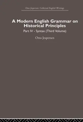 Jespersen |  A Modern English Grammar on Historical Principles | Buch |  Sack Fachmedien