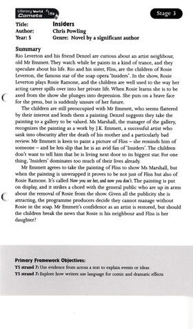 Powling |  Literacy World Comets Stage3: Insiders Guided Reading Card Framework Edition | Sonstiges |  Sack Fachmedien