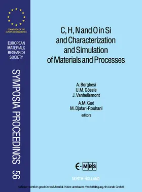 Borghesi / Gösele / Vanhellemont |  C, H, N and O in Si and Characterization and Simulation of Materials and Processes | eBook | Sack Fachmedien
