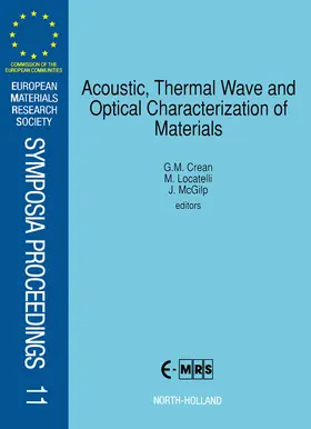 Crean / Locatelli / McGilp |  Acoustic, Thermal Wave and Optical Characterization of Materials | eBook | Sack Fachmedien