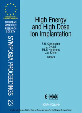 Campisano / Gyulai / Kilner |  High Energy and High Dose Ion Implantation | eBook | Sack Fachmedien