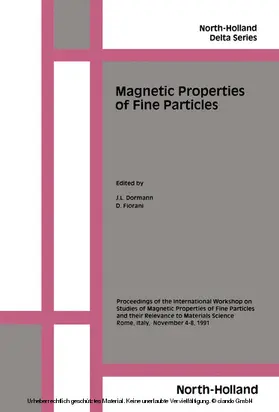 Dormann / Fiorani |  Magnetic Properties of Fine Particles | eBook | Sack Fachmedien