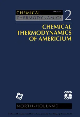 Silva / Bidoglio / Robouch |  Chemical Thermodynamics of Americium | eBook | Sack Fachmedien