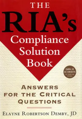 Demby |  The RIA's Compliance Solution Book | eBook | Sack Fachmedien