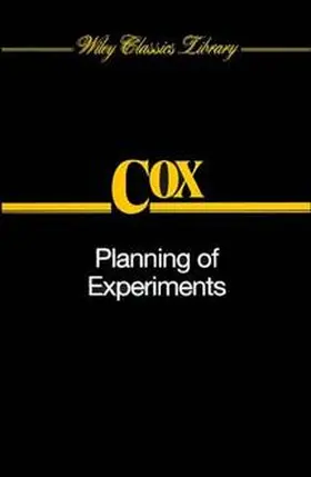 Cox |  Planning of Experiments | Buch |  Sack Fachmedien