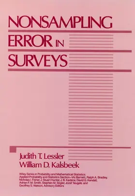 Lessler / Kalsbeek |  Nonsampling Error in Surveys | Buch |  Sack Fachmedien