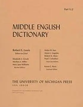  Middle English Dictionary Pt. U.2 | Buch |  Sack Fachmedien