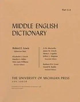  Middle English Dictionary | Buch |  Sack Fachmedien