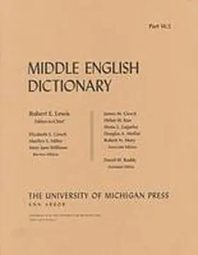  Middle English Dictionary | Buch |  Sack Fachmedien