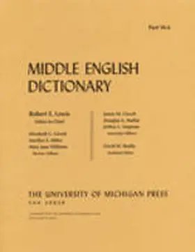  Middle English Dictionary | Buch |  Sack Fachmedien