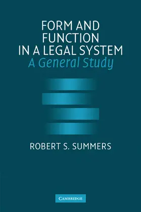 Summers |  Form and Function in a Legal System | Buch |  Sack Fachmedien