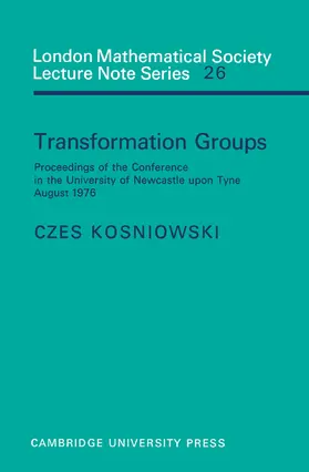 Kosniowski / Hitchin |  Transformation Groups | Buch |  Sack Fachmedien