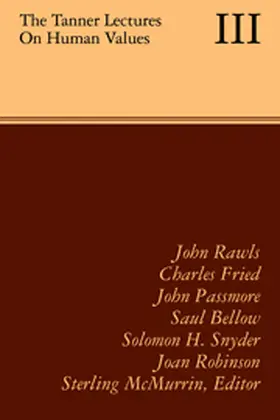McMurrin |  The Tanner Lectures on Human Values: Volume 3, 1982 | Buch |  Sack Fachmedien