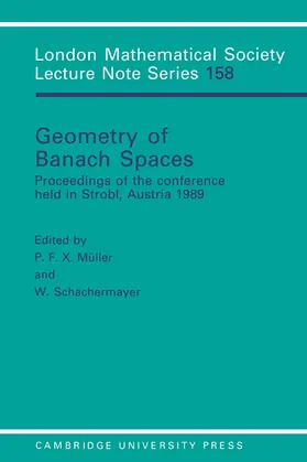 Muller / Müller / Schachermayer |  Geometry of Banach Spaces | Buch |  Sack Fachmedien