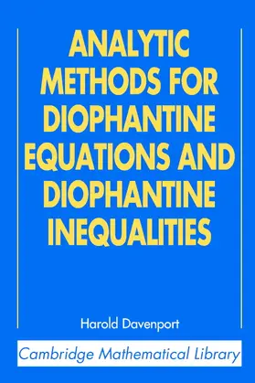 Davenport |  Analytic Methods for Diophantine Equations and Diophantine Inequalities | Buch |  Sack Fachmedien