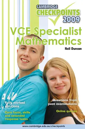 Duncan | Cambridge Checkpoints VCE Specialist Mathematics 2009 | Buch | 978-0-521-73949-8 | sack.de