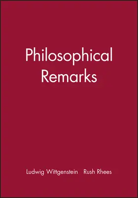 Wittgenstein / Rhees |  Philosophical Remarks | Buch |  Sack Fachmedien