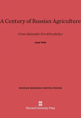 Volin |  A Century of Russian Agriculture | Buch |  Sack Fachmedien