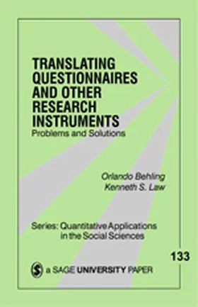 Behling / Law |  Translating Questionnaires and Other Research Instruments | Buch |  Sack Fachmedien