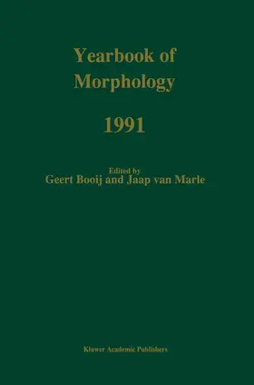 van Marle / Booij |  Yearbook of Morphology 1991 | Buch |  Sack Fachmedien
