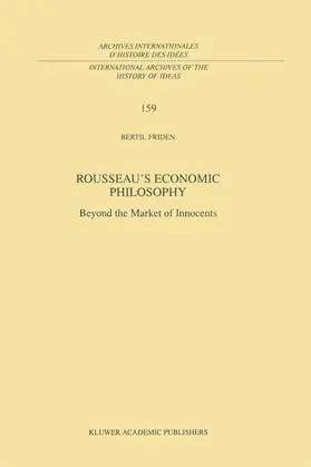 Fridén |  Rousseau's Economic Philosophy | Buch |  Sack Fachmedien