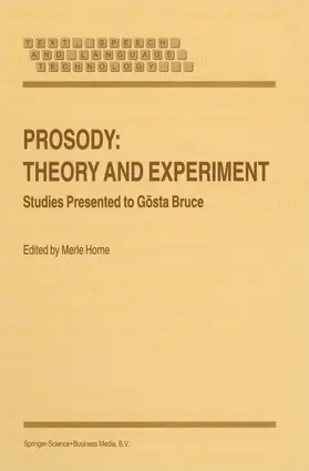 Horne |  Prosody: Theory and Experiment | Buch |  Sack Fachmedien