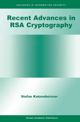 Katzenbeisser |  Recent Advances in RSA Cryptography | Buch |  Sack Fachmedien