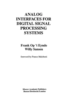 op 't Eynde / Sansen |  Analog Interfaces for Digital Signal Processing Systems | Buch |  Sack Fachmedien
