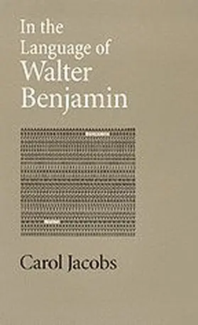 Jacobs |  In the Language of Walter Benjamin | Buch |  Sack Fachmedien