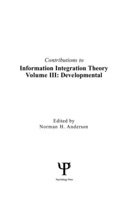 Anderson |  Contributions To Information Integration Theory | Buch |  Sack Fachmedien