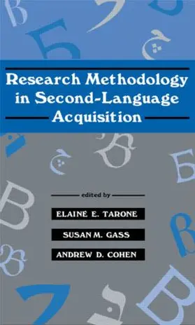 Tarone / Gass / Cohen |  Research Methodology in Second-Language Acquisition | Buch |  Sack Fachmedien