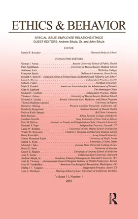 Sikula, Sr. / Sikula |  Employee Relations Ethics | Buch |  Sack Fachmedien