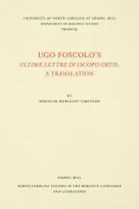 Foscolo |  Ugo Foscolo's Ultime Lettere di Jacopo Ortis | Buch |  Sack Fachmedien