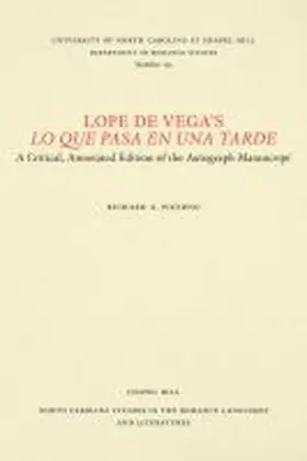 Picerno |  Lope de Vega's Lo que pasa en una tarde | Buch |  Sack Fachmedien