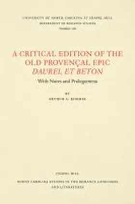 Kimmel |  A Critical Edition of the Old Provençal Epic Daurel et Beton | Buch |  Sack Fachmedien