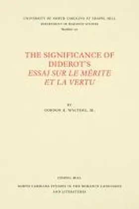 Walters |  The Significance of Diderot's Essai sur le mérite et la vertu | Buch |  Sack Fachmedien
